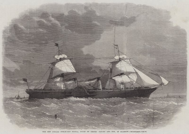 新的Cunard蒸汽船Scotia，由格拉斯哥的Messers Napier和Son建造 作者 埃德温·威登