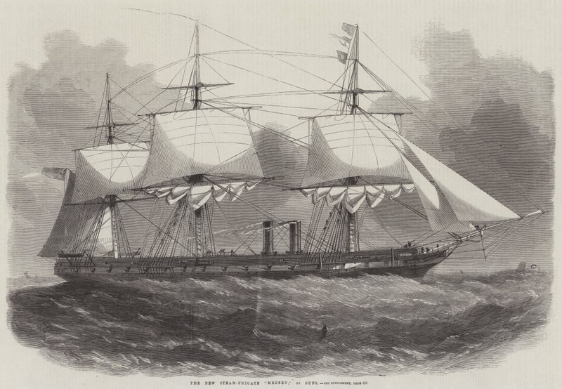 新型Steam-Frigate Mersey，40支枪 作者 埃德温·威登