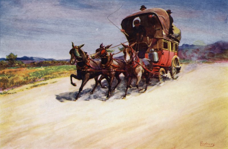Corsica: A diligence (colour litho) 作者 埃德温·亚瑟·诺伯里