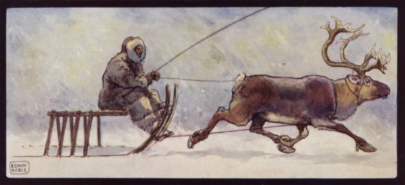 拉普和驯鹿雪橇（彩色石版画） 作者 埃德温·诺布尔