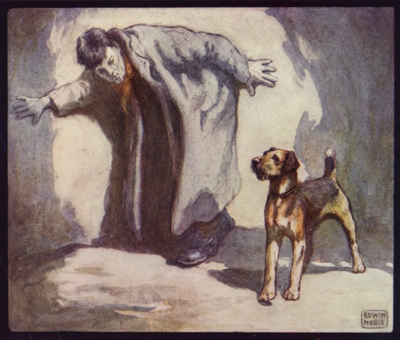 警犬在工作（彩色石版画） 作者 埃德温·诺布尔