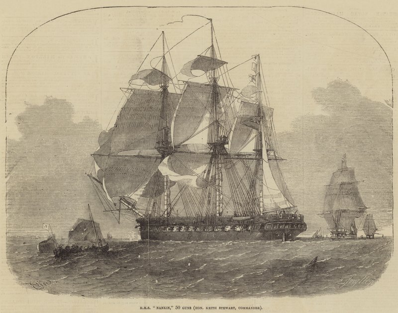 HMS Nankin，50支枪，尊敬的Keith Stewart，指挥官 作者 埃德温·威登