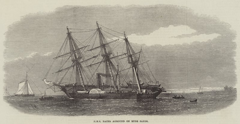 HMS赛车在Ryde Sands搁浅 作者 埃德温·威登