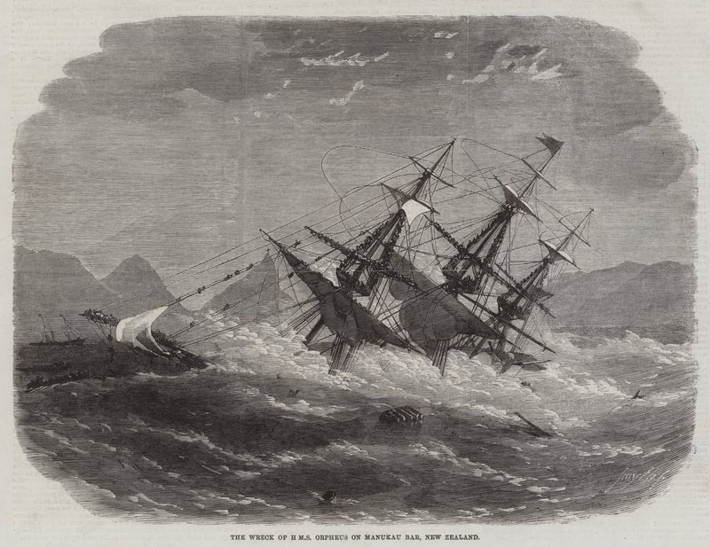 HMS Orpheus在新西兰Manukau酒吧的残骸 作者 埃德温·威登