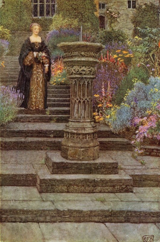 就像那些花园里的花朵，这里的花朵与你的甜美相似（彩色石版画） 作者 埃莉诺 Fortescue-Brickdale