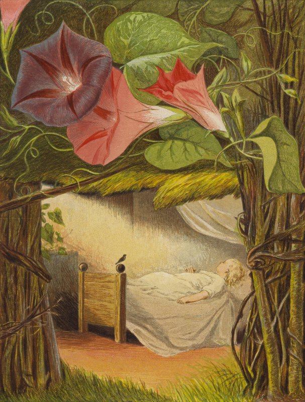 太阳光偷跑进来亲吻他（彩色石版画） 作者 埃莉诺 Fortescue-Brickdale