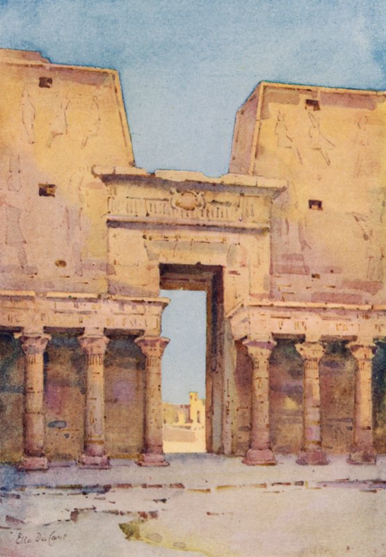 Edfu（彩色光刻） 作者 艾拉·杜甘蔗