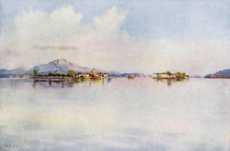 贝拉岛和佩斯卡托里岛，马焦雷湖（彩色石版画） 作者 艾拉·杜甘蔗