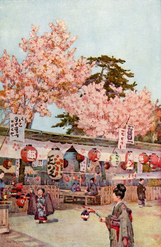樱花盛宴》（彩色石版画） 作者 艾拉·杜甘蔗