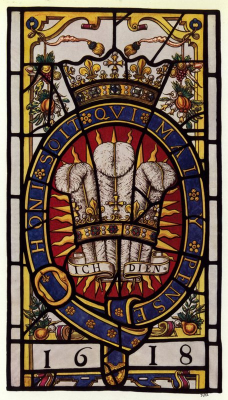Holborn，Staple Inn，威尔士亲王玻璃徽章，1618,2英尺10 12英寸高 作者 英国摄影师