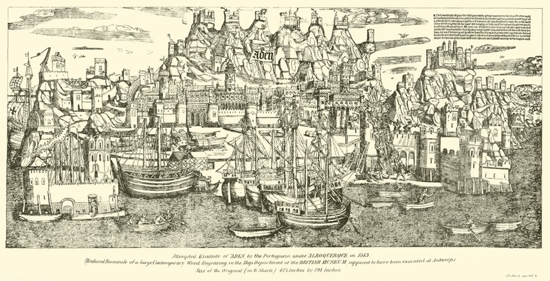 1513年，葡萄牙人在Alboquerque下尝试了亚丁的Escalade 作者 英语学校