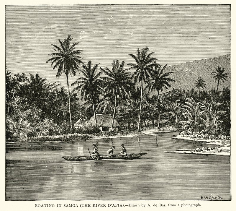 在萨摩亚划船（The River DApia） 作者 英语学校