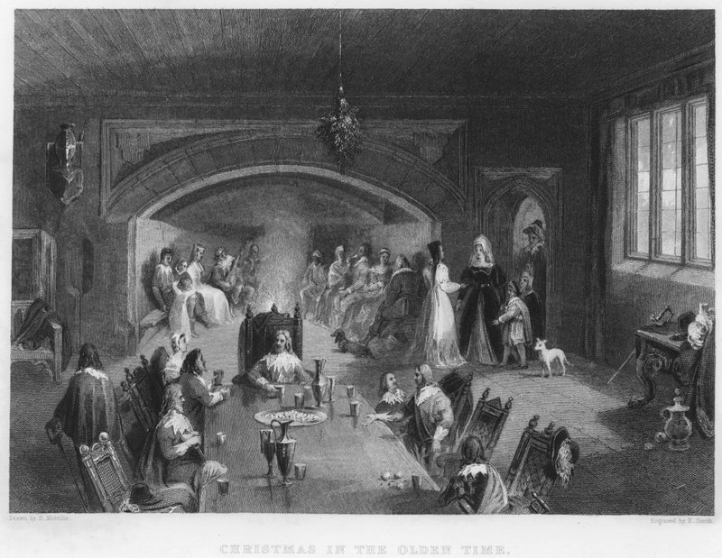 圣诞节在旧时代，Wycoller Hall，兰开夏郡，1650年 作者 英语学校