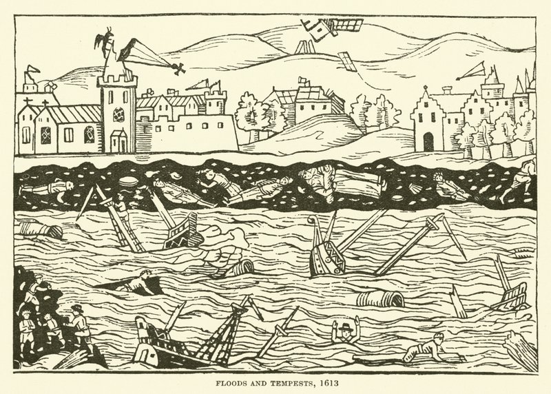 洪水和暴风雨，1613年 作者 英语学校