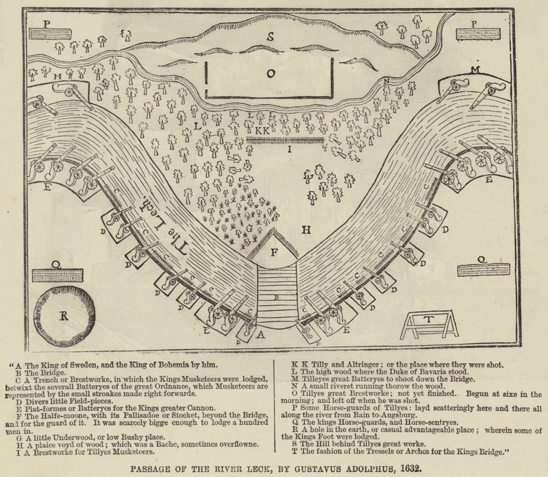 1632年古斯塔夫·阿道弗斯（Gustavus Adolphus）通过莱克河（River Leck） 作者 英语学校
