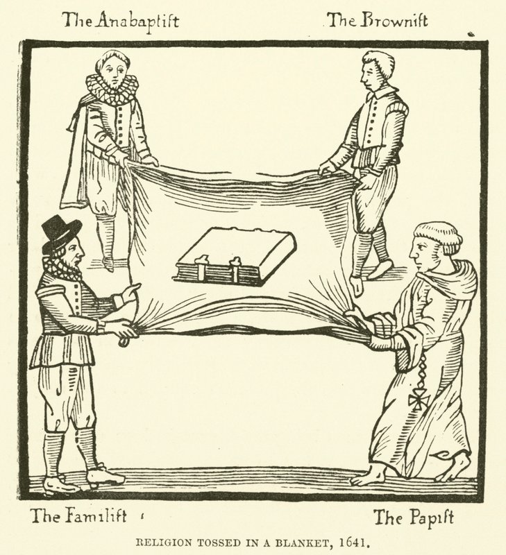 宗教被扔在毯子里，1641年 作者 英语学校