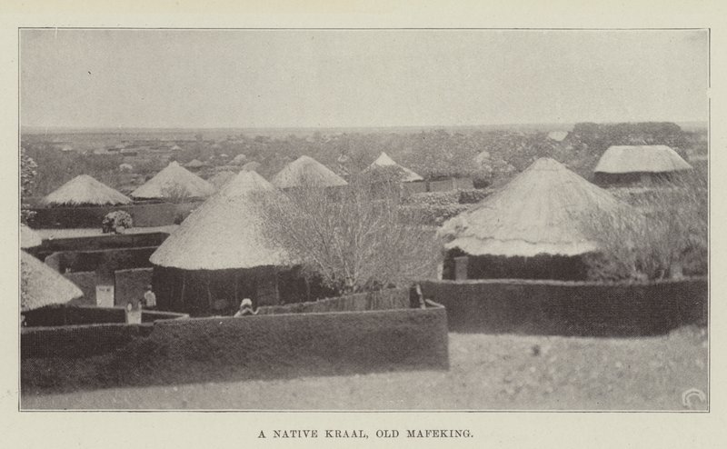 本土的Kraal，Old Mafeking 作者 英国摄影师