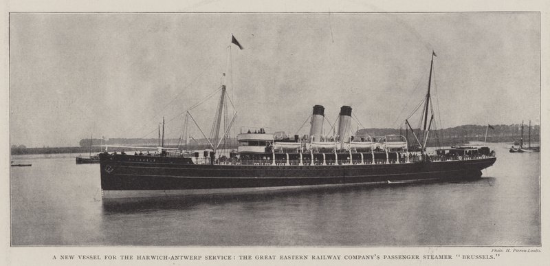 Harwich-Antwerp服务的新船，大东方铁路公司布鲁塞尔客运蒸汽船 作者 英国摄影师
