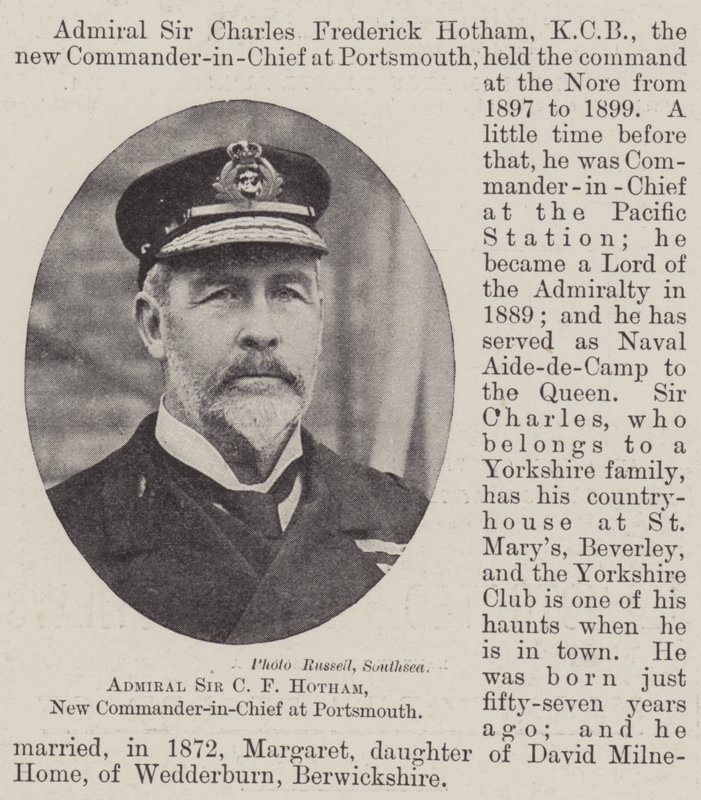 海军上将Sir CF Hotham，朴茨茅斯新任总司令 作者 英国摄影师