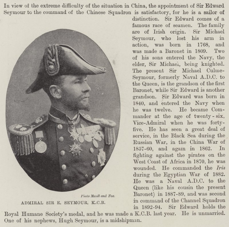 海军上将Sir Seymour，KCB 作者 英国摄影师