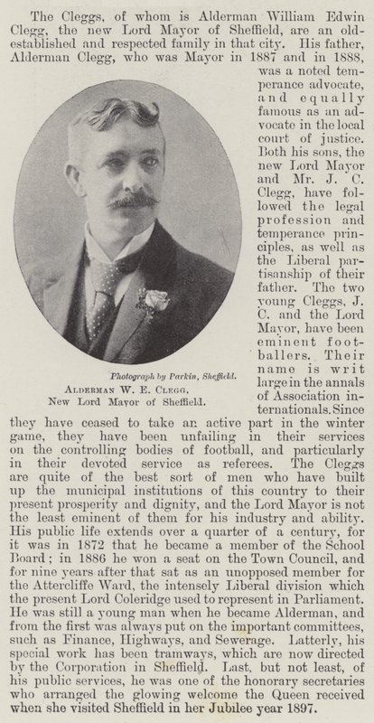 Alderman WE Clegg，谢菲尔德新任市长 作者 英国摄影师