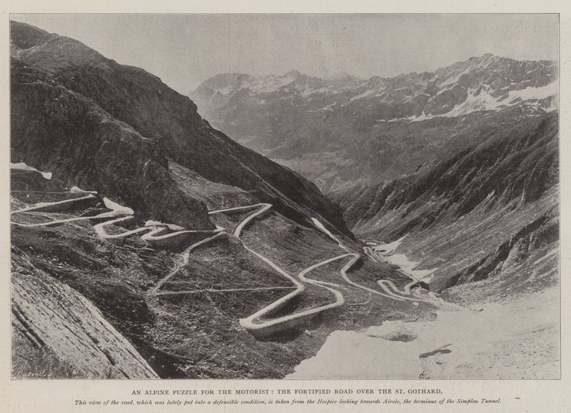 驾驶者的高山拼图，St Gothard的强化道路 作者 英国摄影师