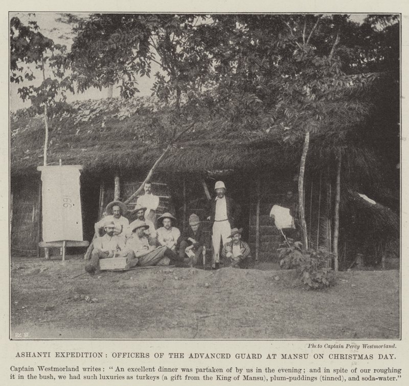 Ashanti Expedition，圣诞节当天Mansu高级警卫队的官员 作者 英国摄影师
