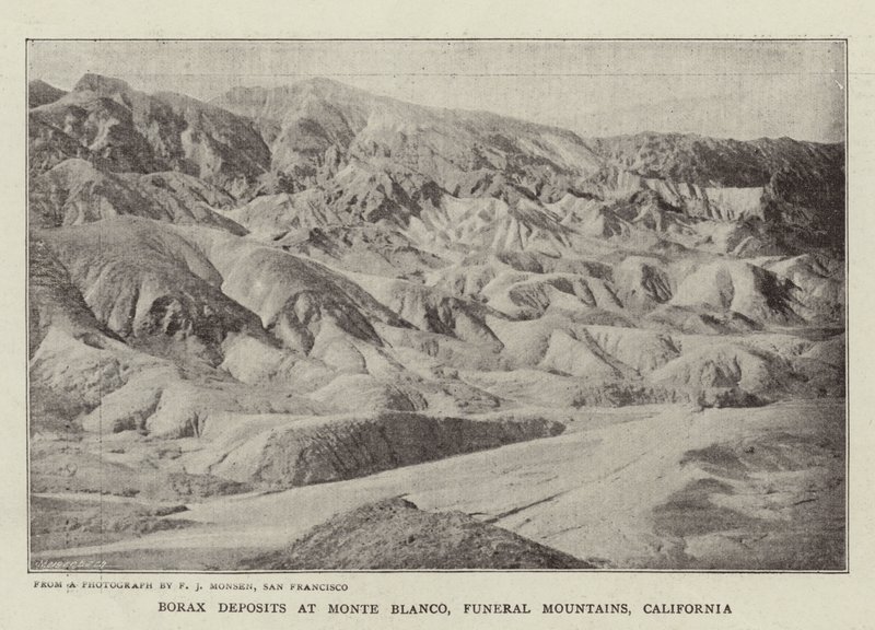Borax矿床在Monte Blanco，葬礼山，加利福尼亚 作者 英国摄影师