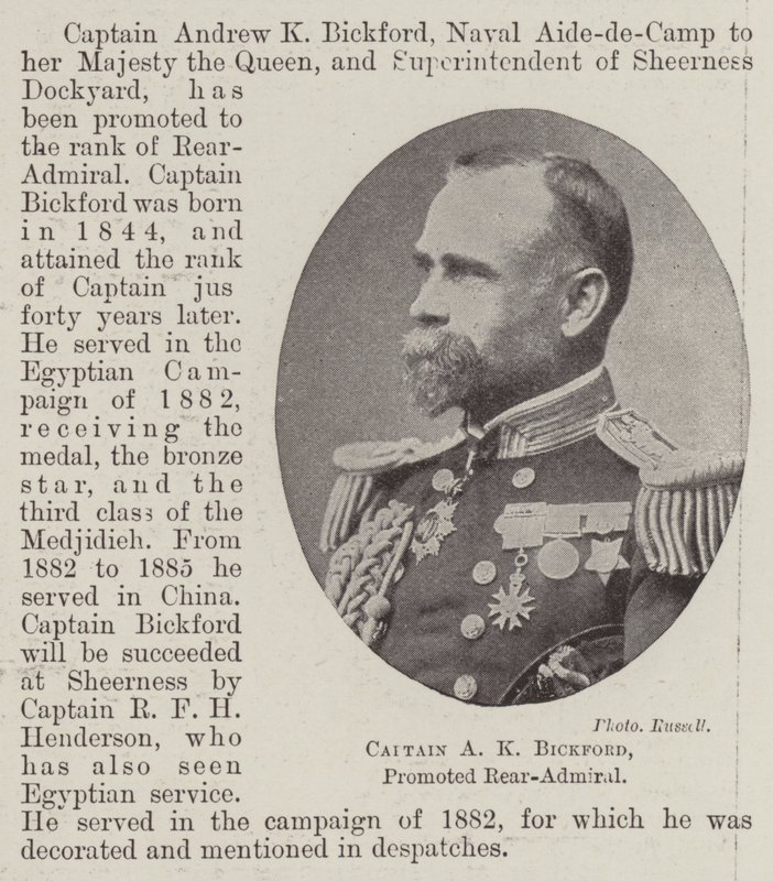 AK Bickford上尉，晋升为海军少将 作者 英国摄影师