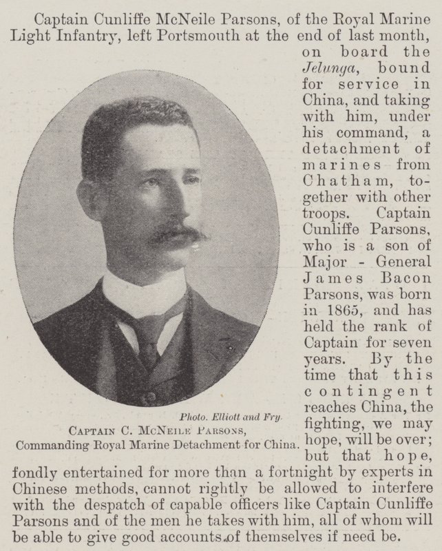 C McNeile Parsons上尉，指挥中国皇家海军支队 作者 英国摄影师