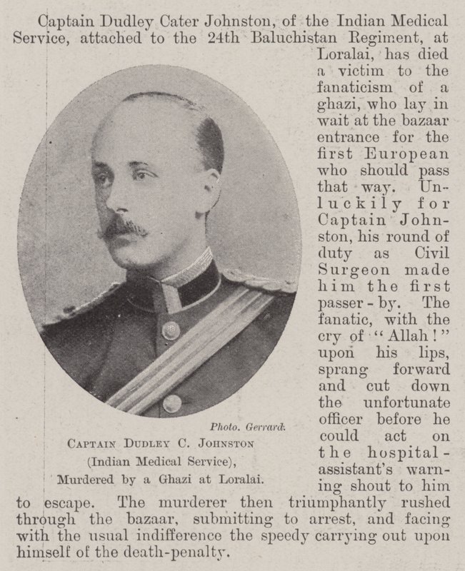 Dudley C Johnston（印度医疗服务）队长，在Loralai被Ghazi谋杀 作者 英国摄影师