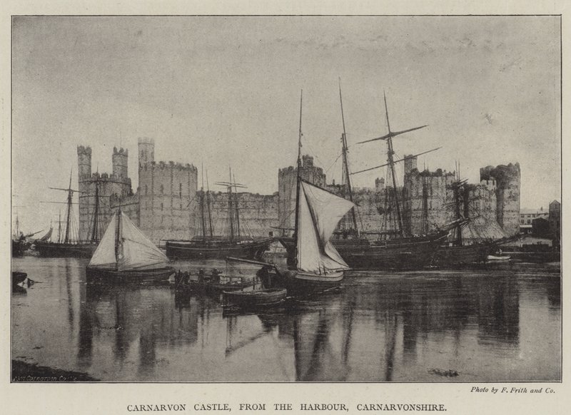Carnarvon城堡，从港口，Carnarvonshire 作者 英国摄影师