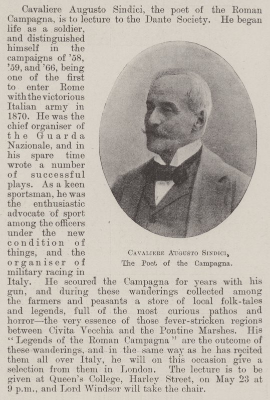 Campagna的诗人Cavaliere Augusto Sindici 作者 英国摄影师