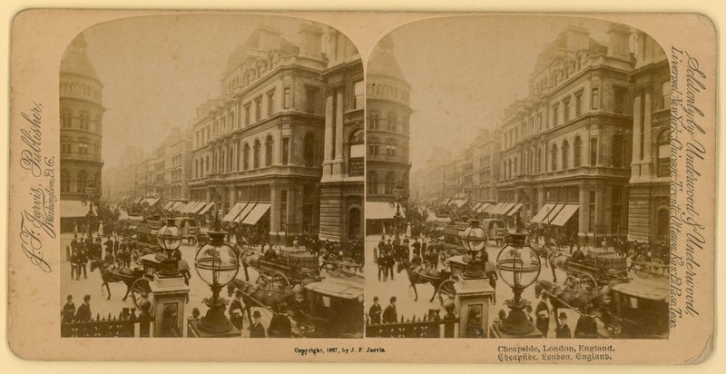 Cheapside，伦敦;立体图像 作者 英国摄影师