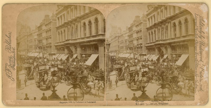 Cheapside，伦敦;立体图像 作者 英国摄影师