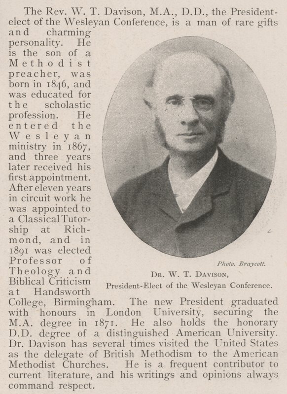 Wesleyan会议当选主席WT Davison博士 作者 英国摄影师