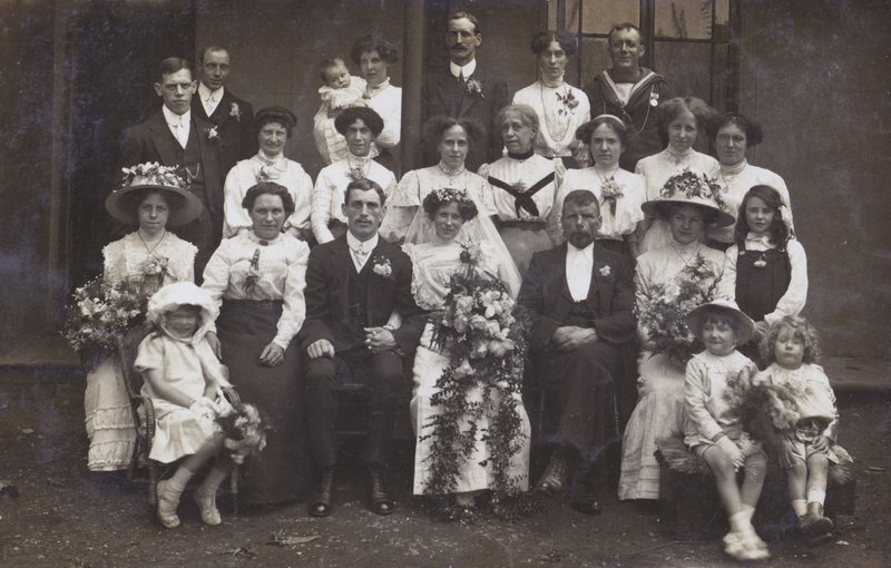 爱德华婚礼照片，约 1910 年（黑白照片） 作者 英国摄影师