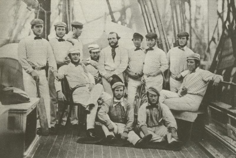 第一支前往美国的英国板球队，1859年9月7日（黑白照片）。 作者 英国摄影师