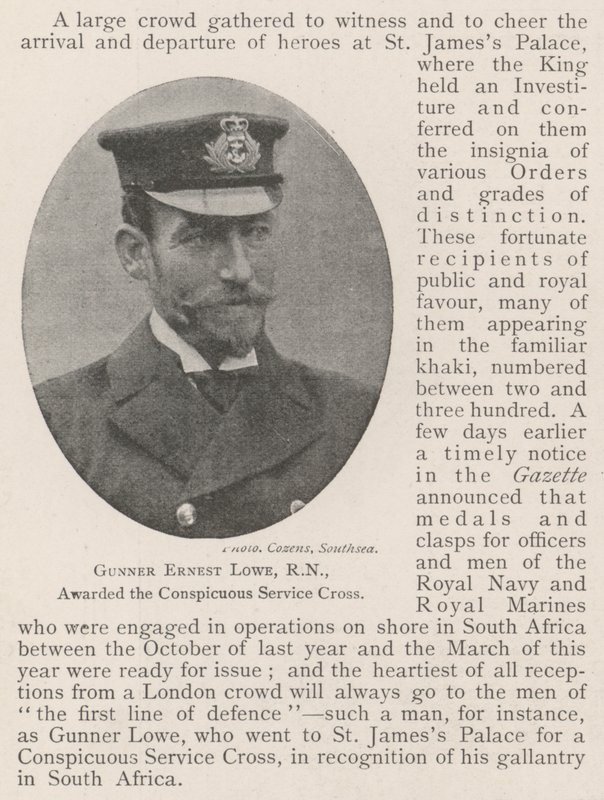 枪手Gunner Ernest Lowe授予了显眼服务十字勋章 作者 英国摄影师