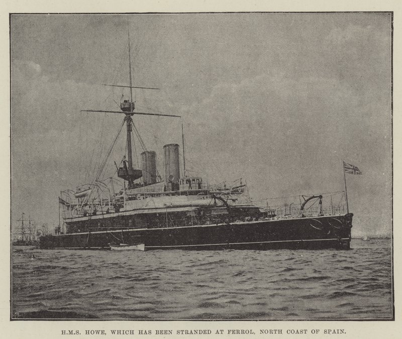 HMS Howe，已被困在西班牙北海岸的费罗尔 作者 英国摄影师