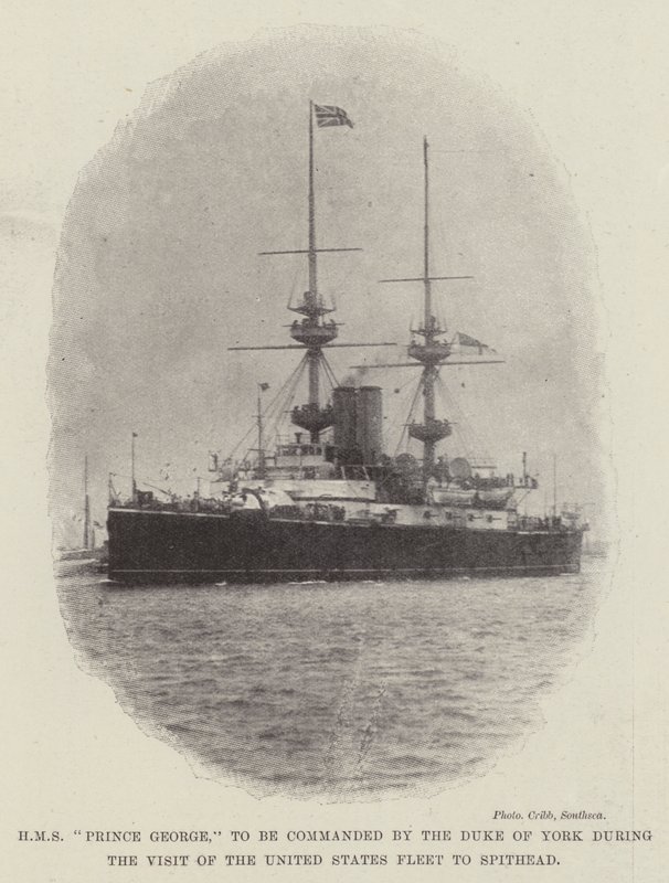 HMS Prince George，在美国舰队访问Spithead期间由约克公爵指挥 作者 英国摄影师