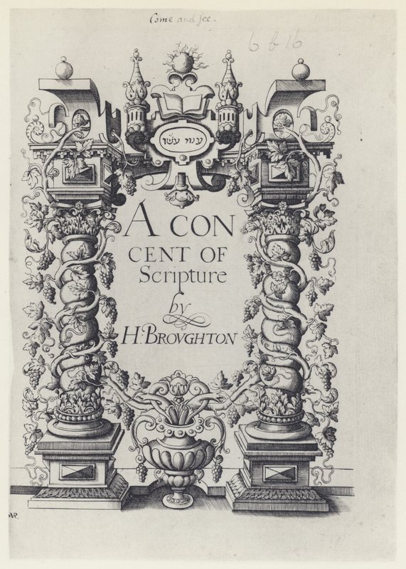 H Broughton，对圣经的同意，G Simpson 和 W White 1590（黑白照片） 作者 英国摄影师