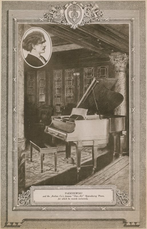Ignacy Jan Paderweski和Aeolian Companys着名的Duo-Art Reproducing Piano 作者 英国摄影师