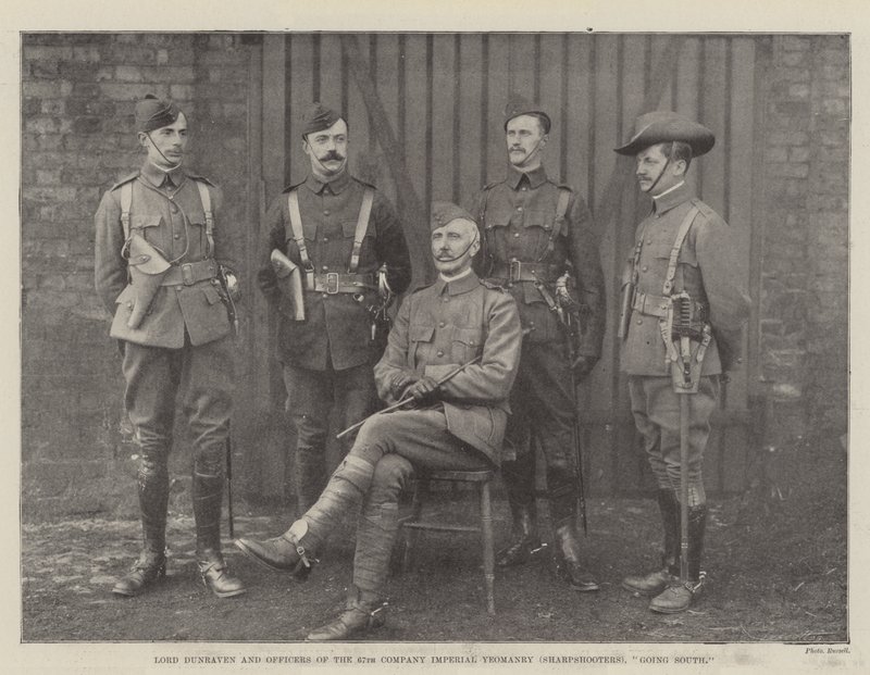 Dunraven勋爵和第67家公司Imperial Yeomanry（神枪手）的军官们，向南走 作者 英国摄影师
