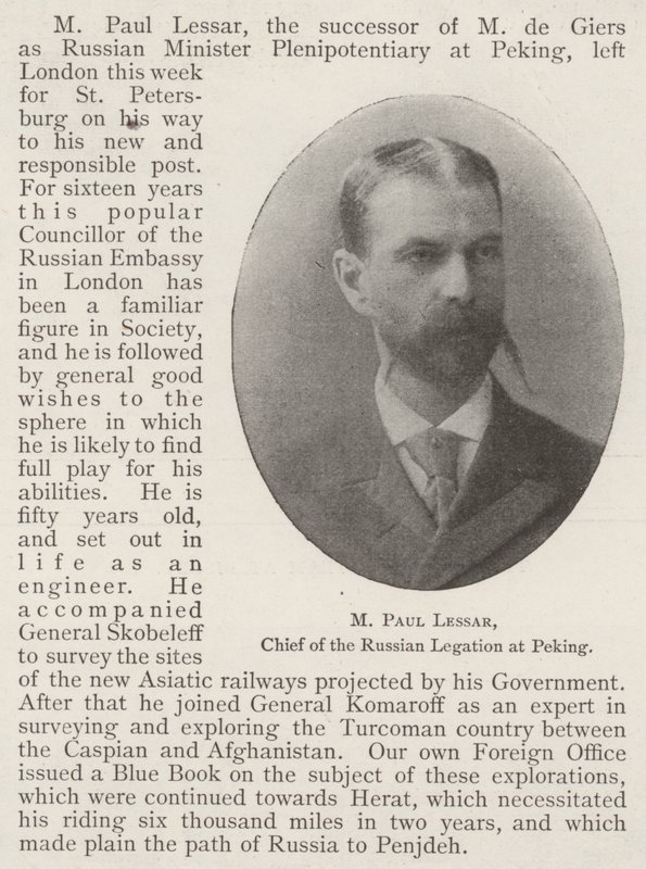 M Paul Lessar，北京俄罗斯公使馆院长 作者 英国摄影师