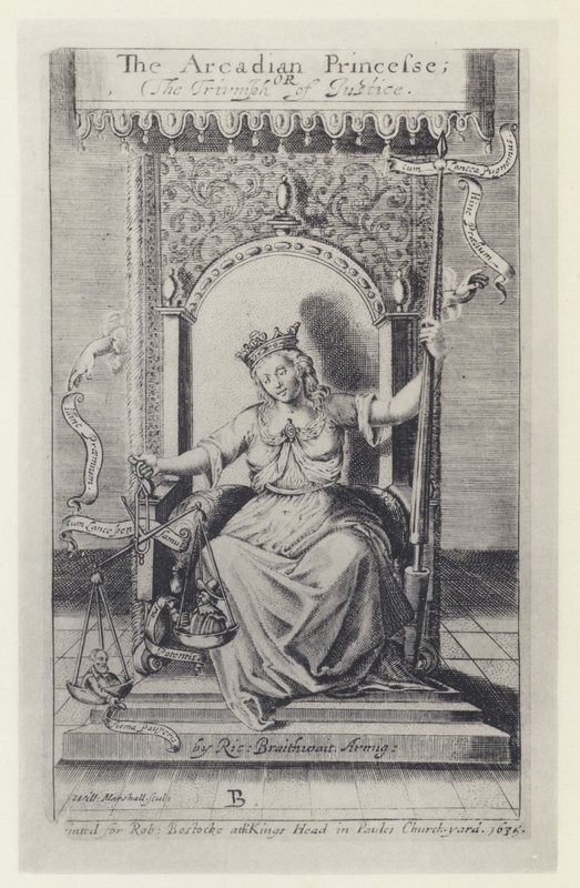 M Silesio, The Arcadian Princess, Tr R Brathwait, T Harper for Bostocke 1635 (b/w photo) 作者 英国摄影师