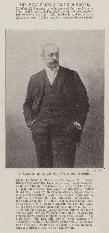 M Waldeck-Rousseau，新法国总理 作者 英国摄影师