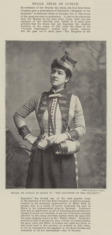 Mademoiselle de Lussan饰演玛丽亚在团里的女儿 作者 英国摄影师