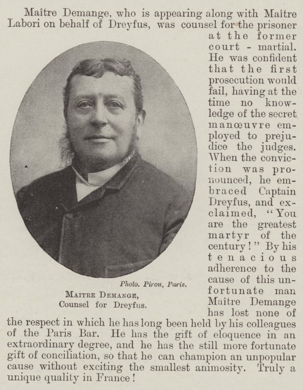 Dreyfus的律师Maitre Demange 作者 英国摄影师