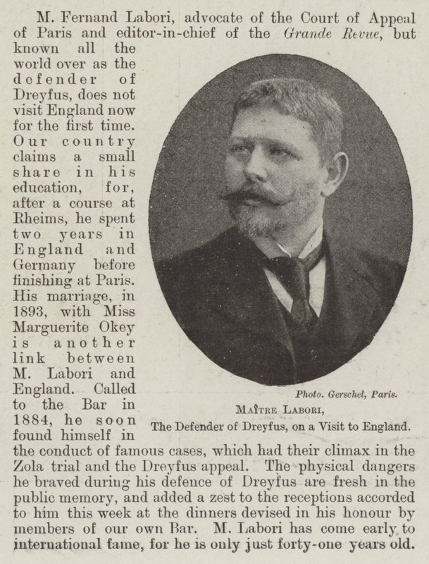 Dreyfus的后卫Maitre Labori访问英格兰 作者 英国摄影师
